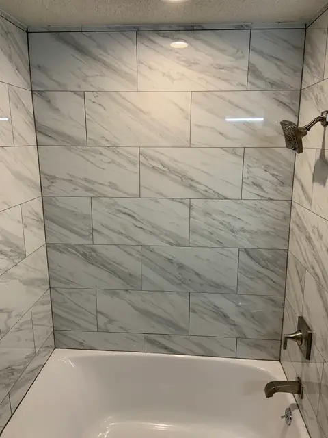 Black Tub Primary Bath — Bathrooms project in Royal Oak, MI
